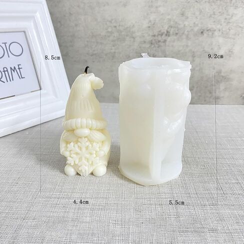 Christmas Tree Hugging Dwarf Silicone Mold; Snowflake Santa Candle Gypsum Resin Dropper Mold, 2 Pieces a Set. in Saudi Arabia