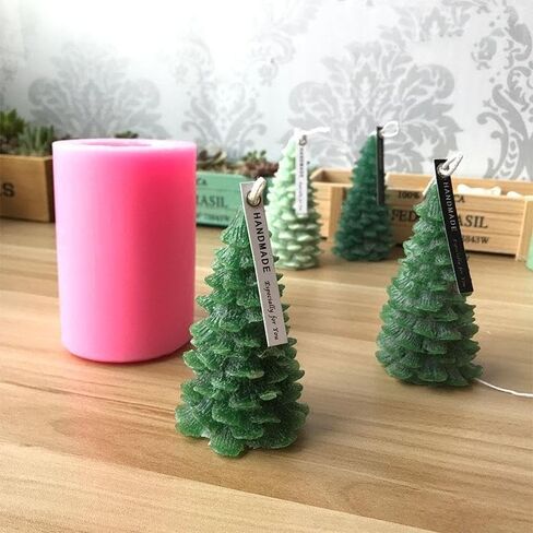 Christmas Tree Silicone Candle Mold DIY Gypsum Plaster Mold Cedar Shape Silicon Molds for Candle in Saudi Arabia