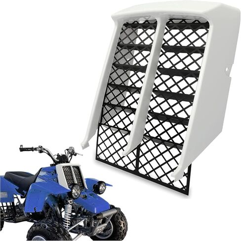 Kojem White Radiator Cover & Black Grille Compatible with 1987-2006 Yamaha Banshee 350 (YFZ350) ATV Plastic Parts in Saudi Arabia