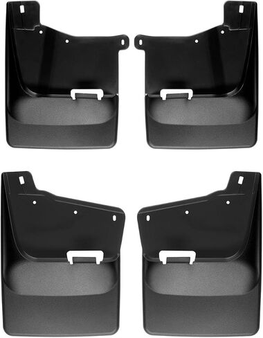 Weathertech Custom No Drill Splash Guard MudFlaps لسيارة شيفروليه سيلفرادو 2500HD/3500HD، Silverado 2500HD/3500HD - المجموعة الأمامية والخلفية (110118-120118)، أسود in Kuwait