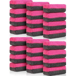 Mudder 24 Pcs 3.5 x 1.5 x 1.5 Inch Car Wax Applicator Pad Rectangular Microfiber Applicator Pads Sponge Ceramic Coating Applicator Car Foam Cleaning Pads for Wax Applying Sealants Detailing Polishing in Kuwait
