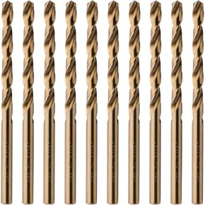 SPKLINE 13 Pcs Cobalt Drill Bit Set M35 High Speed Steel Twist Jobber Length for Hardened Metal, Stainless Steel, Cast Iron and Wood Plastic with Metal Indexed Storage Case, 1.5-6.5mm (1/16"-1/4") in Kuwait