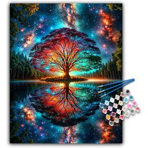 Paint by Numbers Kit for Adults - Tree of Life Acrylic Adult Paint by Number Kits on Canvas for Beginner, Tree of Life DIY Oil Painting by Numbers for Adults Kit, Perfect for Home Decor Gift 16"x20" in Saudi Arabia
