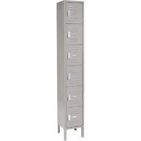 Global Industrial Six Tier Locker, 12x15x12, 6 Door, Unassembled, Gray in Kuwait