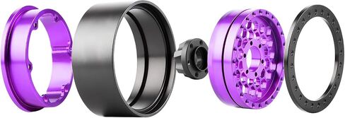 1.9 Aluminum Beadlock Wheels, 12mm Hex RC Wheel Rims for RC Crawlers TRX4 SCX10 VS4-10 Gen7 Gen8 MST CFX Upgrades (Dark Purple) in Saudi Arabia