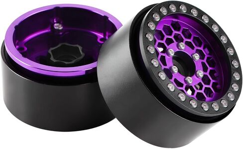 1.9 Aluminum Beadlock Wheels, 12mm Hex RC Wheel Rims for RC Crawlers TRX4 SCX10 VS4-10 Gen7 Gen8 MST CFX Upgrades (Dark Purple) in Saudi Arabia
