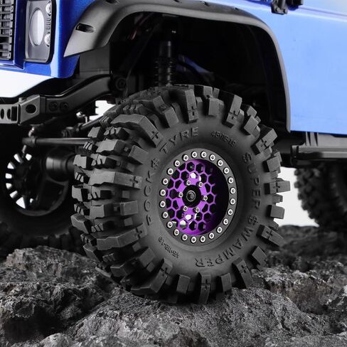 1.9 Aluminum Beadlock Wheels, 12mm Hex RC Wheel Rims for RC Crawlers TRX4 SCX10 VS4-10 Gen7 Gen8 MST CFX Upgrades (Dark Purple) in Saudi Arabia