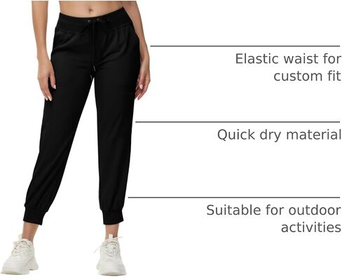 Women's Cargo Hiking Pants Quick Dry Lightweight Elastic Waist Botton Pockets Joggers Athletic Sweatpants Travel Casual in Saudi Arabia