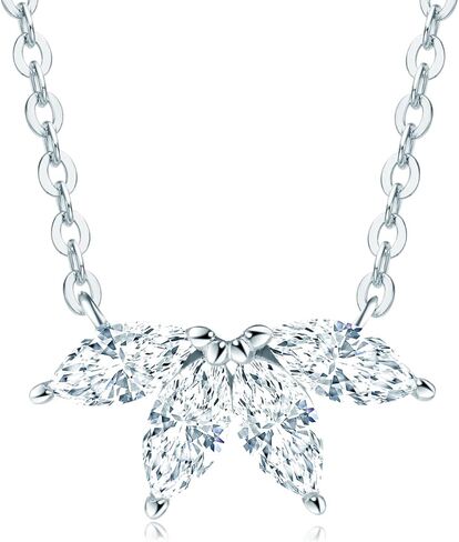 AINUOSHI Moissanite Pendant Necklace 925 Sterling Silver with 18K Gold Plating, Jewelry Box Packed in Kuwait
