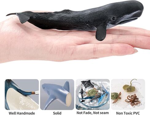 8 قطع من ألعاب تماثيل الحوت للأطفال الصغار، أشكال حيوانات المحيط الواقعية ومخلوقات البحر للأطفال تتضمن حوت بيلوجا أوركا الأزرق، هدايا وهدايا لحفلات أعياد الميلاد للأولاد والبنات in Kuwait