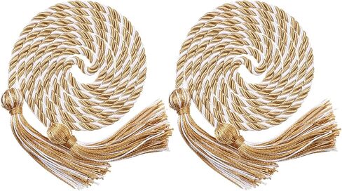 2 حزمة من حبال شرف التخرج، حبل أكاديمي مضفر مع شرابات لحفل المدرسة الثانوية 68 بوصة (أبيض كيلي أخضر أحمر) in Kuwait