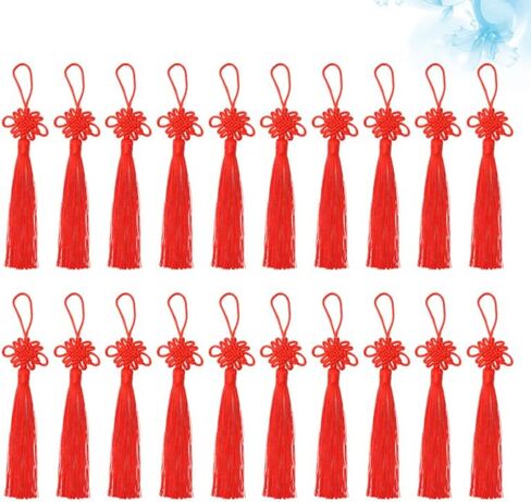 NUOBESTY Chinese Knot Pendan, 20 Pcs Red Tassel Charms for DIY Jewelry Making, Keychain Decorations, Bookmarks, Crafts in Saudi Arabia