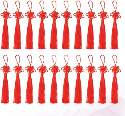 NUOBESTY Chinese Knot Pendan, 20 Pcs Red Tassel Charms for DIY Jewelry Making, Keychain Decorations, Bookmarks, Crafts in Saudi Arabia