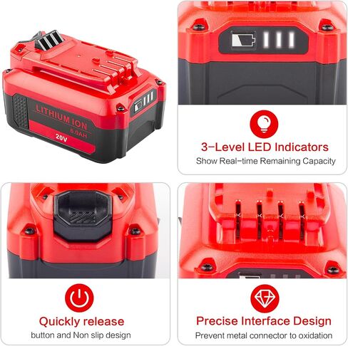 Labtec CMCB205 20V 6000mAh Battery Replacement for Craftsman 20V Battery CMCB204 CMCB202 CMCB201 CMCS500B CMCD700C1 Cordless Tool (Only for Craftsman 20V Max V20 Series) (2 Packs 5000mAh) in Saudi Arabia