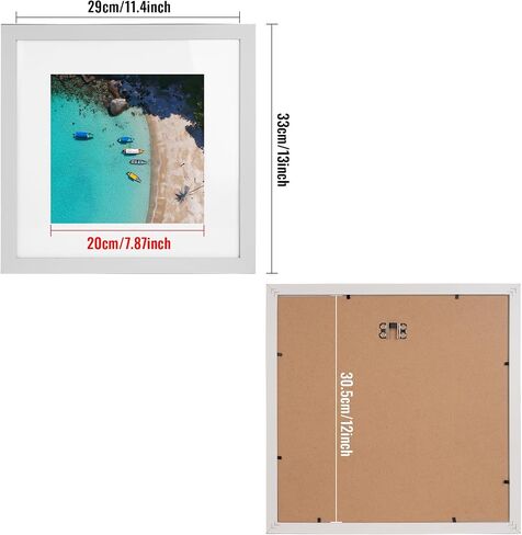 مجموعة إطارات صور سوداء مقاس 12 × 12، مصنوعة من زجاج عالي الدقة وإطار صور مربع، تعرض صورة مقاس 8 × 8 مع حصيرة أو 12 × 12 بدون حصيرة، وإطار صور مجمعة على سطح المكتب والحائط in Saudi Arabia