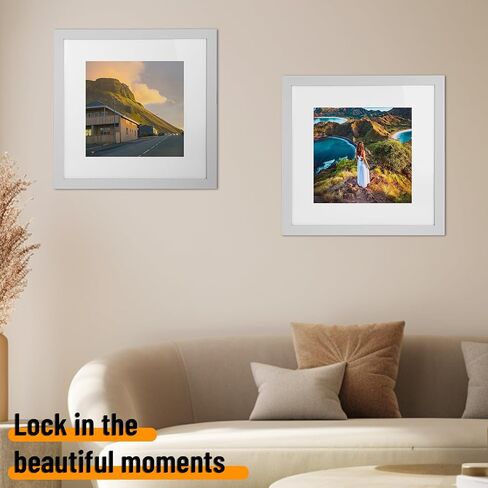 مجموعة إطارات صور سوداء مقاس 12 × 12، مصنوعة من زجاج عالي الدقة وإطار صور مربع، تعرض صورة مقاس 8 × 8 مع حصيرة أو 12 × 12 بدون حصيرة، وإطار صور مجمعة على سطح المكتب والحائط in Saudi Arabia