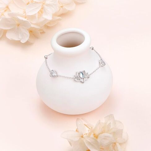 Edelweiss Bracelets for Women Sterling Silver Flower Edelweiss Chain Bracelet Oktoberfest Jewelry Valentine's Day Gifts in Saudi Arabia
