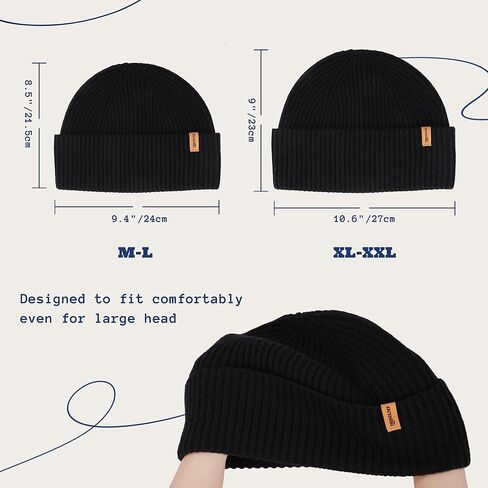 قبعة صوف ميرينو 100% من ACUSHLA للرجال والنساء قبعة شتوية محبوكة للجنسين قبعة ساعة Skullie للطقس البارد in Kuwait
