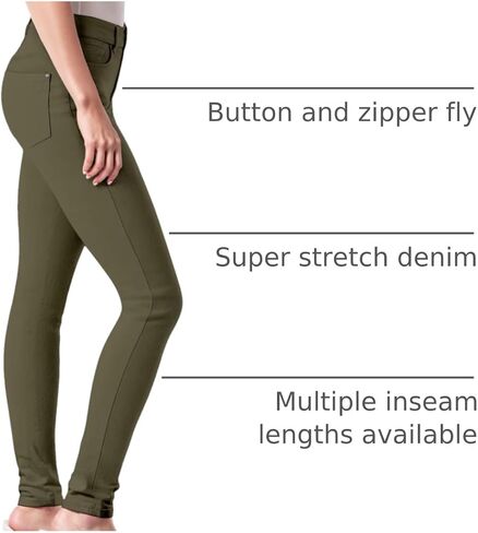 Hybrid & Company Womens Super Comfy Stretch Denim 5 Pocket Jean P26131SK Black 7 Long in Kuwait