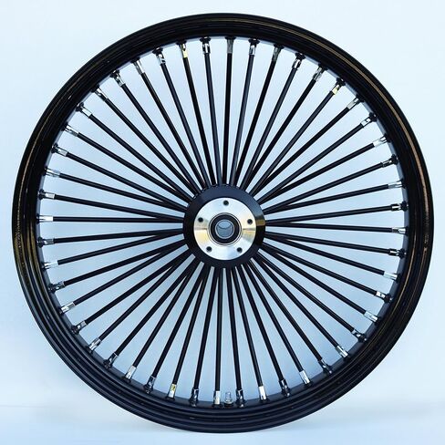 Ultima King Spoke Black Aluminum Front Wheel, 26" x 3.5", Dual Disc, Black Billet Hub, 37-726 in Saudi Arabia