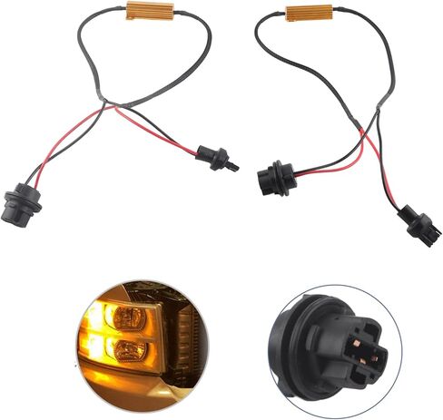 7440 T20 50W8RJ Hyper Flash Fix خطأ محولات الأسلاك لأضواء إشارة الانعطاف LED القضاء على الوميض المزعج والأخطاء مع 7440 7440A 992 T20 لمبات LED ذات خيوط واحدة in Kuwait