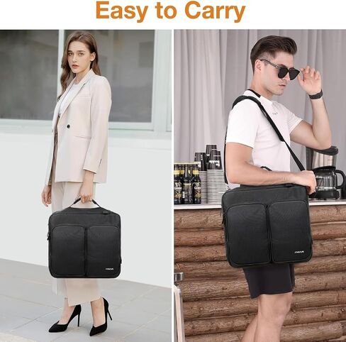 MOSISO Zippered Binder Bag with Handle, 3 inch D-Ring Binder Organizer, 700 Sheets Capacity Multiple Pockets Bag for Office with Cup Holder & Shoulder Strap for 13 inch Laptop/Tablet, Black in Saudi Arabia