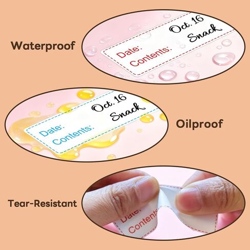 1" x 3" Freezer Labels, 500 PCS Removable Food Storage Stickers, Waterproof & Oil-Resistant Write-On Freezer Labels for Kitchen, Refrigerator, Meal Prep, and Containers, TRSTGIX in Saudi Arabia
