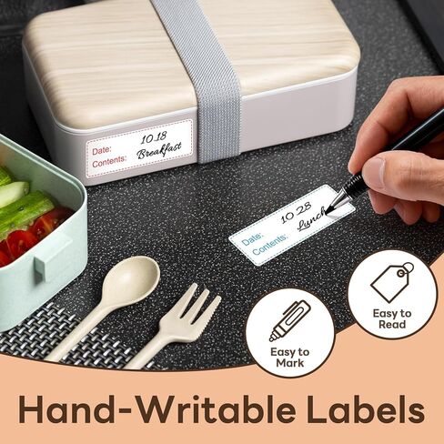 1" x 3" Freezer Labels, 500 PCS Removable Food Storage Stickers, Waterproof & Oil-Resistant Write-On Freezer Labels for Kitchen, Refrigerator, Meal Prep, and Containers, TRSTGIX in Saudi Arabia