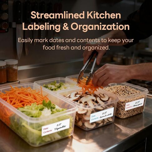 1" x 3" Freezer Labels, 500 PCS Removable Food Storage Stickers, Waterproof & Oil-Resistant Write-On Freezer Labels for Kitchen, Refrigerator, Meal Prep, and Containers, TRSTGIX in Saudi Arabia