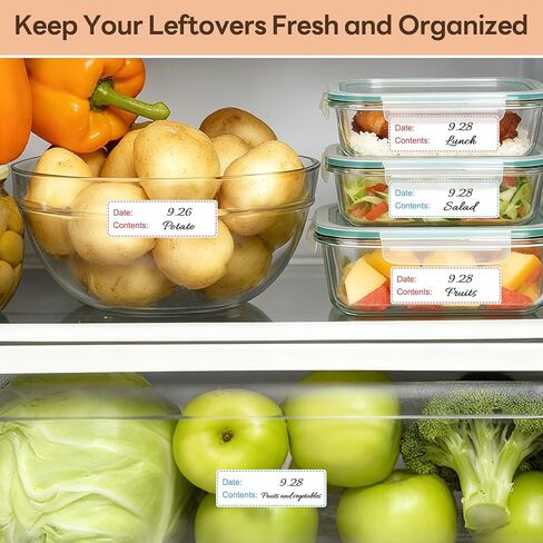 1" x 3" Freezer Labels, 500 PCS Removable Food Storage Stickers, Waterproof & Oil-Resistant Write-On Freezer Labels for Kitchen, Refrigerator, Meal Prep, and Containers, TRSTGIX in Saudi Arabia