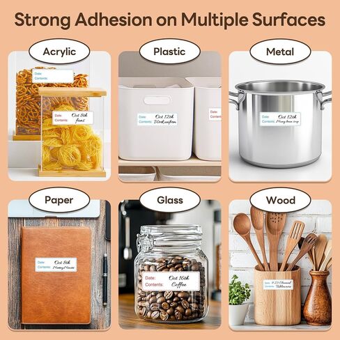 1" x 3" Freezer Labels, 500 PCS Removable Food Storage Stickers, Waterproof & Oil-Resistant Write-On Freezer Labels for Kitchen, Refrigerator, Meal Prep, and Containers, TRSTGIX in Saudi Arabia