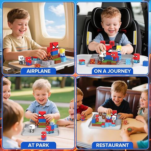 35 قطعة من المكعبات المغناطيسية للسفر، مكعبات مغناطيسية تعليمية صغيرة من STEM مع صندوق حديد محمول، هدايا عيد الميلاد للأولاد والبنات للأعمار 3 4 5 6 7 8، عنكبوت in Kuwait