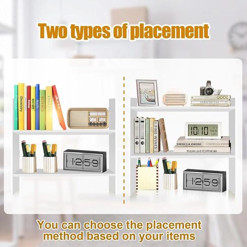 Wood Desk Organizer - Small Desk Hutch Dorm, 2 Tier Desktop Bookshelf for Workspace Organizers, Shelf for Office Storage in Saudi Arabia