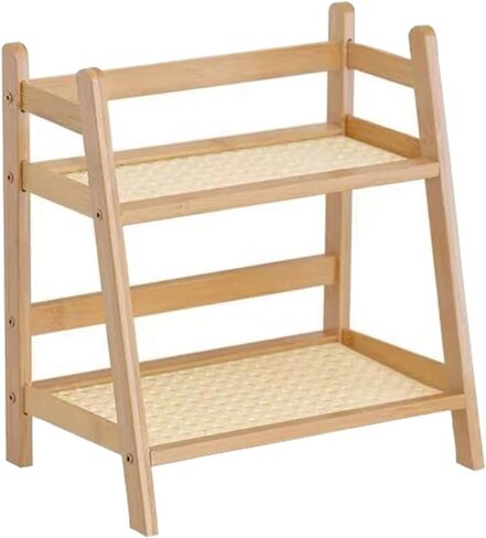 Wooden Double Layer Rack, Compact Tabletop Storage Rack, Versatile Organizer for Kitchen, Office, Dining Room, Ideal for Coffee Mug in Kuwait