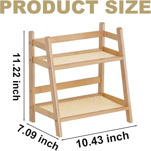 Wooden Double Layer Rack, Compact Tabletop Storage Rack, Versatile Organizer for Kitchen, Office, Dining Room, Ideal for Coffee Mug in Kuwait