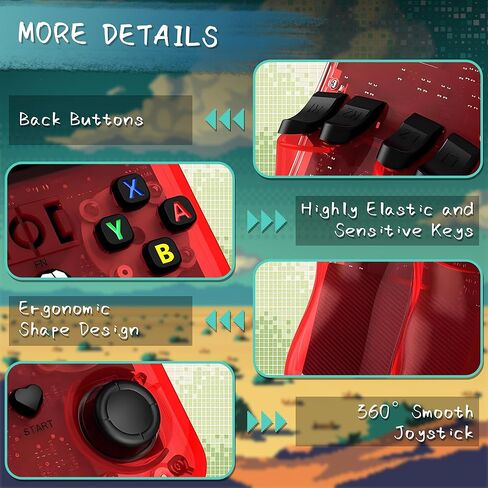 وحدة تحكم ألعاب محمولة R36MAX، وحدة تحكم ألعاب 40000+ Games Retro، وحدة تحكم فيديو صغيرة ببطاقة TF سعة 256 جيجابايت، 4000 مللي أمبير قابلة لإعادة الشحن 4.0 بوصة IPS HD شاشة جيب محمولة (أحمر شفاف) in Kuwait