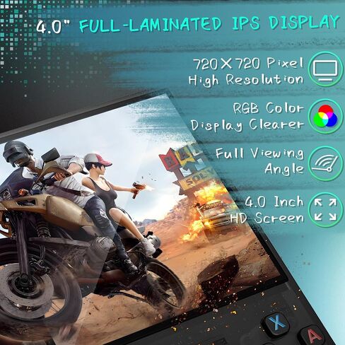R36MAX Handheld Game Console, 40000+ Games Retro Gaming Console, 256GB TF Card Mini Retro Video Console, 4000mAh Rechargeable 4.0" IPS HD Screen Portable Pocket Arcade (Transparent Red) in Saudi Arabia