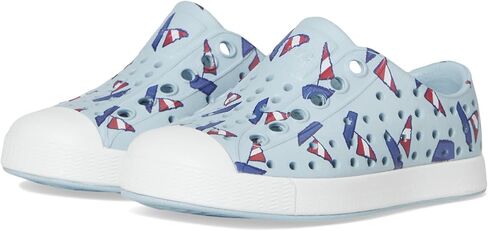Native Shoes Kids Jefferson Print (Toddler) - Shoes for Kids - Flexible EVA Upper - Round Closed ToeAir Blue/Pineapple Yellow/Animal Print 9 Toddler M in Saudi Arabia