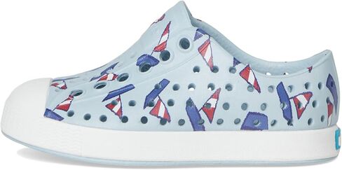 Native Shoes Kids Jefferson Print (Toddler) - Shoes for Kids - Flexible EVA Upper - Round Closed ToeAir Blue/Pineapple Yellow/Animal Print 9 Toddler M in Saudi Arabia