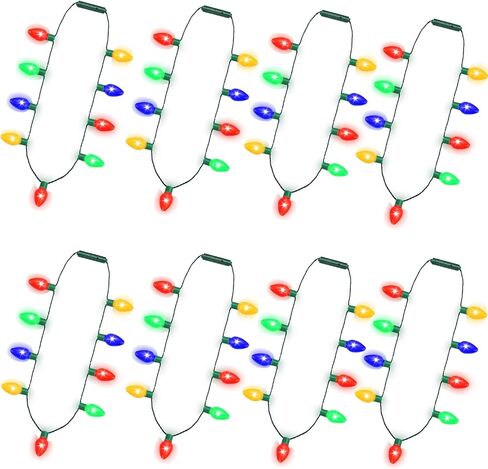 LED Christmas Xmas Light Up Necklace Bulb for Holiday Party Favors 9 LED Bulbs - Ugly Christmas Sweater Accessories (6 Pack) in Saudi Arabia