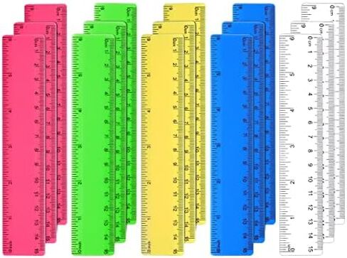 15pcs Color Transparent Ruler, 15cm 6Inch Straight Ruler with Centimeters and Inches Plastic Rulers for School Classroom Home Office (Assorted Colors) in Saudi Arabia