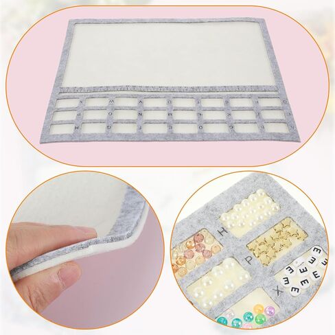 سجادة خرز لصنع المجوهرات، سجادة خرز مستطيلة مقاس 14 × 11 بوصة بمقياس أبجدي وسنتيمتر، لوحة خرز غير قابلة للانزلاق للحرف الفنية التي تصنعها بنفسك، مستلزمات الخرز (رمادي) in Kuwait