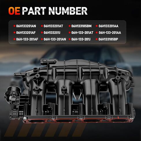 مجموعة مشعب سحب المحرك مع مستشعر ومحرك تحكم متوافق مع 2009-2016 Audi A4 Quattro، A5 Quattro، A6 Quattro، 2012-2016 Q5، L4 2.0L يستبدل #06H133201AT 06H133201AN in Saudi Arabia