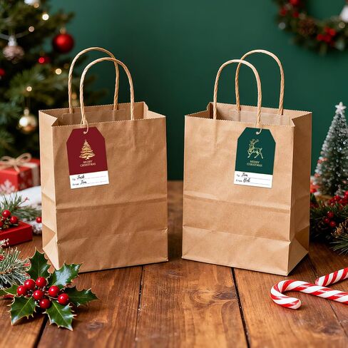G2PLUS 60Pcs Gold Christmas Gift Tags - 4 Styles Christmas Name Tags, Xmas Tree Holiday Paper Gift Tags with String for DIY Crafts, Party Favors, Gift Exchange, Stocking Stuffers in Saudi Arabia