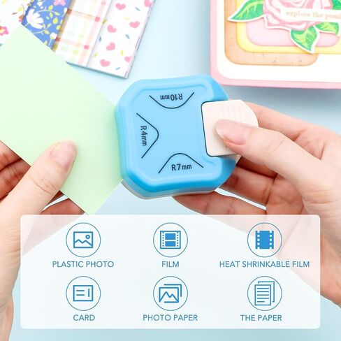3-in-1 Corner Punch; 3-Way Paper Edge Cutter Corner Rounder for DIY Scrapbooking Card Making (Diagonal Corner Punch) in Saudi Arabia