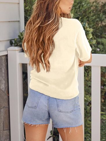 GEMLON Womens Summer Graphic Tees Shirts 2024 Trendy Tshirts Loose Fit Short Sleeve T-Shirts Tops for Women in Kuwait