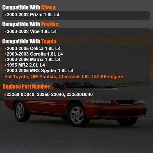 1995-2006 4 قطعة حاقن الوقود متوافق مع تويوتا سيليكا كورولا ماتريكس MR2 سبايدر 1.8L 2.0L L4، لشيفي بريزم 2000-2002، لبونتياك فيبي 2003-2004 1.8L L4 استبدال 23250-0D040 23250-22040 in Kuwait