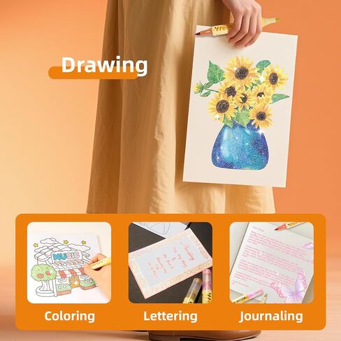 أقلام تحديد لامعة من WePaint بطرف مزدوج، 12 علامة لامعة 24 لونًا لامعًا مع أطراف فرشاة، حبر مائي للأطفال والكبار، الحرف اليدوية اليدوية، صناعة البطاقات، سجل القصاصات، اللوازم المدرسية للأطفال in Kuwait