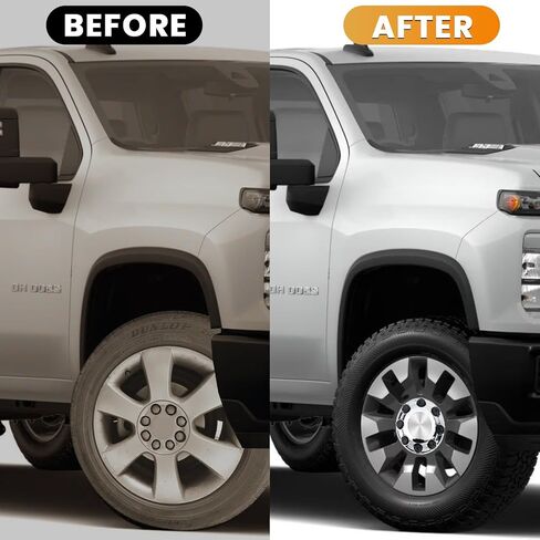 8 أغطية مركزية للعجلات ذات 8 عروات متوافقة مع Chevy Silverado 2500 3500 Epress Van مجموعة من 4 أغطية محور تلقائية بديلة من OEM، سهلة التركيب - تناسب أغطية إطارات العجلات مقاس 16 بوصة in Kuwait