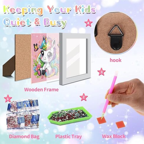 cviokrdu عيد الميلاد مجموعات الفن الماسي للأطفال مع الإطار - ثلج الماس الفن للأطفال الذين تتراوح أعمارهم بين 4 8 12، مجموعة طلاء جوهرة عيد الميلاد للهدايا ديكور المنزل الجدار (7x7 بوصة) in Kuwait